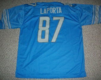Sam LaPorta #87 Sewn Stitched Custom Jersey Detroit Blue Tutte le taglie per adulti