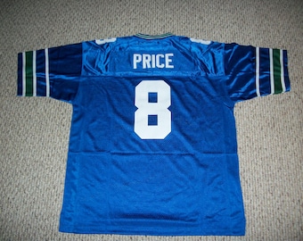Jadarian Price #8 genaaide gestikte custom jersey throwback blauw Seattle Alle volwassen maten