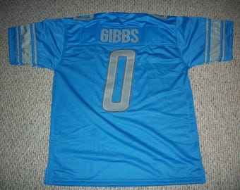 Jahmyr Gibbs #0 Sewn Stitched Custom Jersey Blue Detroit All Adult Sizes