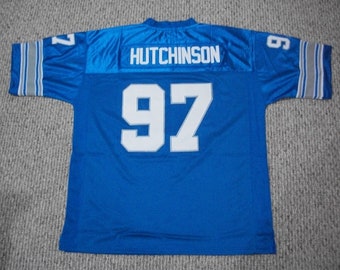 Maglia personalizzata Aidan Hutchinson #97, Detroit Throwback Blue, tutte le taglie per adulti