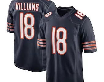 Caleb Williams #18 Sewn Stitched Custom Jersey Blue Chicago All Adult Sizes **PREORDER**