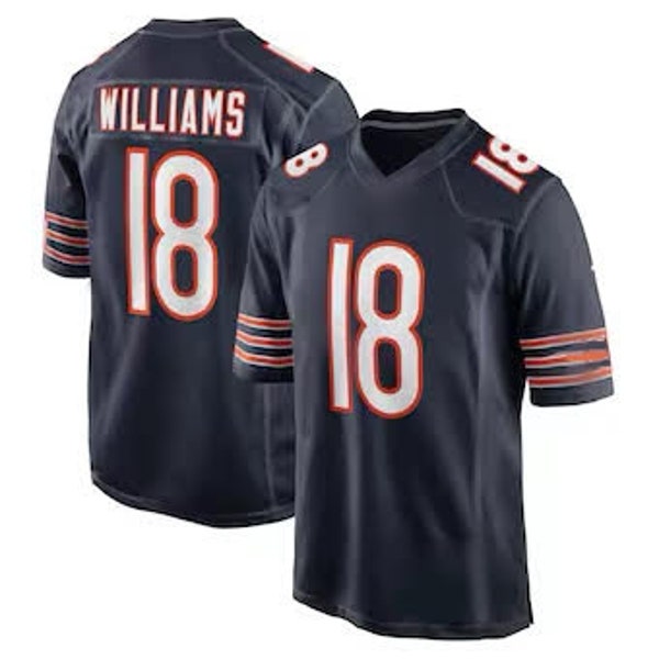 Caleb Williams #18 Sewn Stitched Custom Jersey Blue Chicago All Adult Sizes