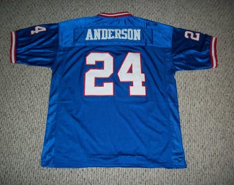 Ottis Anderson #24 Sewn Stitched Custom Jersey Throwback Blue New York All Adult Sizes