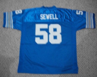 Penei Sewell #58 Sewn Stitched Custom Jersey Detroit Throwback Blue All Adult Sizes