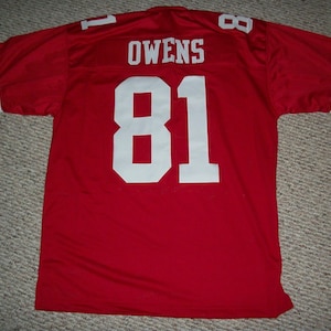Terrell Owens #81 Sewn Stitched Custom Jersey Red San Francisco All Adult Sizes