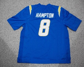 Omarion Hampton #8 Sewn Stitched Custom Jersey Blue Los Angeles All Adult Sizes