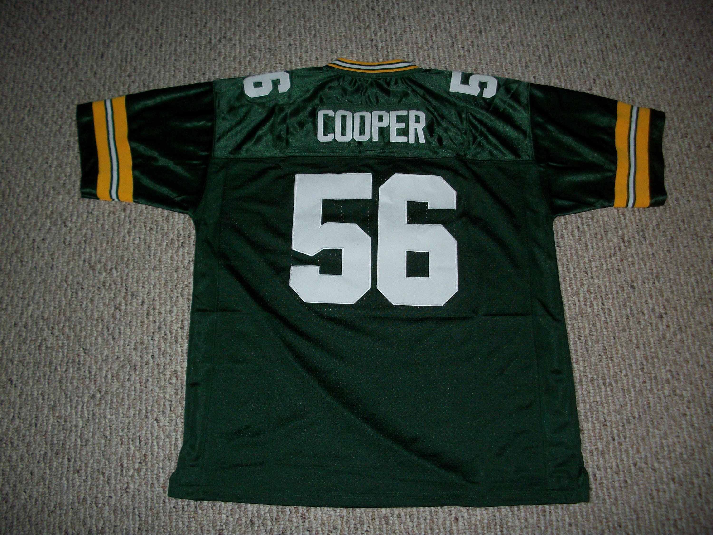 Edgerrin Cooper #56 Sewn Stitched Custom Jersey Green Green Bay