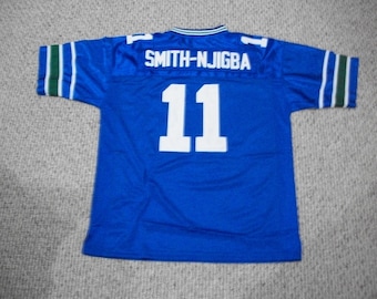 Jaxon Smith-Njigba #11 Sewn Stitched Custom Jersey Throwback Blue Seattle All Adult Sizes