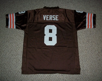 Jared Verse #8 Sewn Stitched Custom Jersey Old Style Brown Cleveland All Adult Sizes