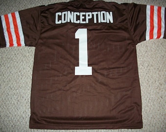 K.C. Concepcion #1 Sewn Stitched Custom Jersey Brown Cleveland All Adult Sizes- ERROR