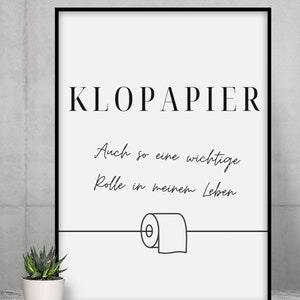 Afiche de papel higiénico | Póster divertido del baño | Decoración de baños de invitados | Decoración de pared humorística | Mudanza | Descarga digital | Impresión de inodoro en blanco y negro