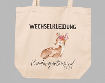 Wechselkleidung Stofftasche für Kindergarten, Kindertasche ideal für Kita, Jutetasche personalisierbar