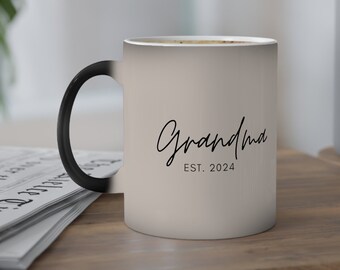 Color changing mug, coffee mug, coffee cup, pregnancy announcement, mug, magic mug, grandma, grandma, gift idea for grandma