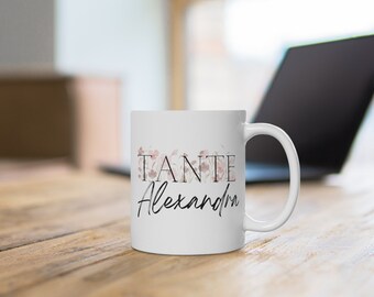 Personalisierte Schwangerschaftsankündigung Tante Tasse | personalisierte Tasse | TANTE | Geburtsjahr | Keramik | Tasse mit Namen |