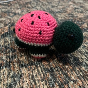 Wendy the Watermelon Crochet Turtle (Small)