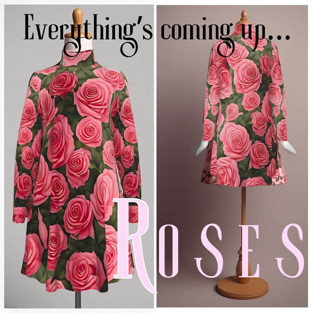 La Vie En Rose Dress - High Neck Mod Dream - Etsy