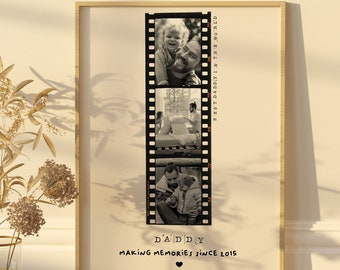 Personalised Dad Birthday Present  | Unique Photo Gift | Polaroid | Filmstrip | Disposable | Custom Father&#39;s Day Photo Print
