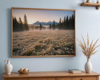 Druckbare Wildblumen Fotografie Natur Landschaft große Wand Kunst, Natur Natur Digital Druck, nordische Waldwand