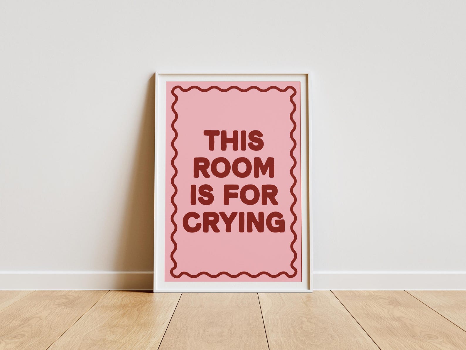 This Room is for Crying Poster | Quirky Emotional Wall Art | Fun Pink ...