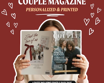 Custom Printed and Shipped Couple Magazine, Custom Anniversary Gift, Personalized Valentine's Keepsake