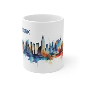 New York Cityscape Watercolor - Ceramic Mug - 11oz