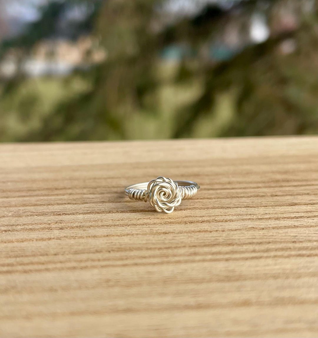 Handmade Rose Ring: Non Tarnish Wire Wrapped Jewelry - Etsy