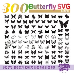 300 Butterfly Svg bundel - Butterfly Clipart - Butterfly Dxf, Eps, Png, Pdf - Svg-bestanden voor Cricut - Butterfly Silhouette - Butterfly Vector