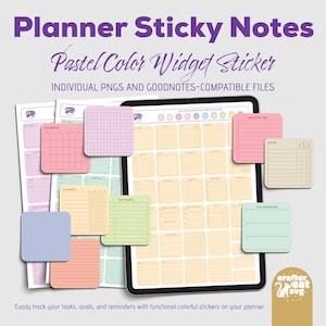 300 digitale Planer-Sticky-Notizen, Goodnotes-Sticky-Notes, Planeraufkleber für Notizen, PNG - .collection-Datei HYPERLINKED Stickerbuch