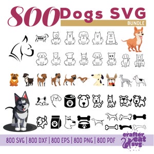 800 Dog Svg Bundle - Dog Svg - Dogs Svg, Dxf, Eps, Png, Pdf - Svg Files For Cricut - Silhouette - Present Dog Svg - Dogs Vector