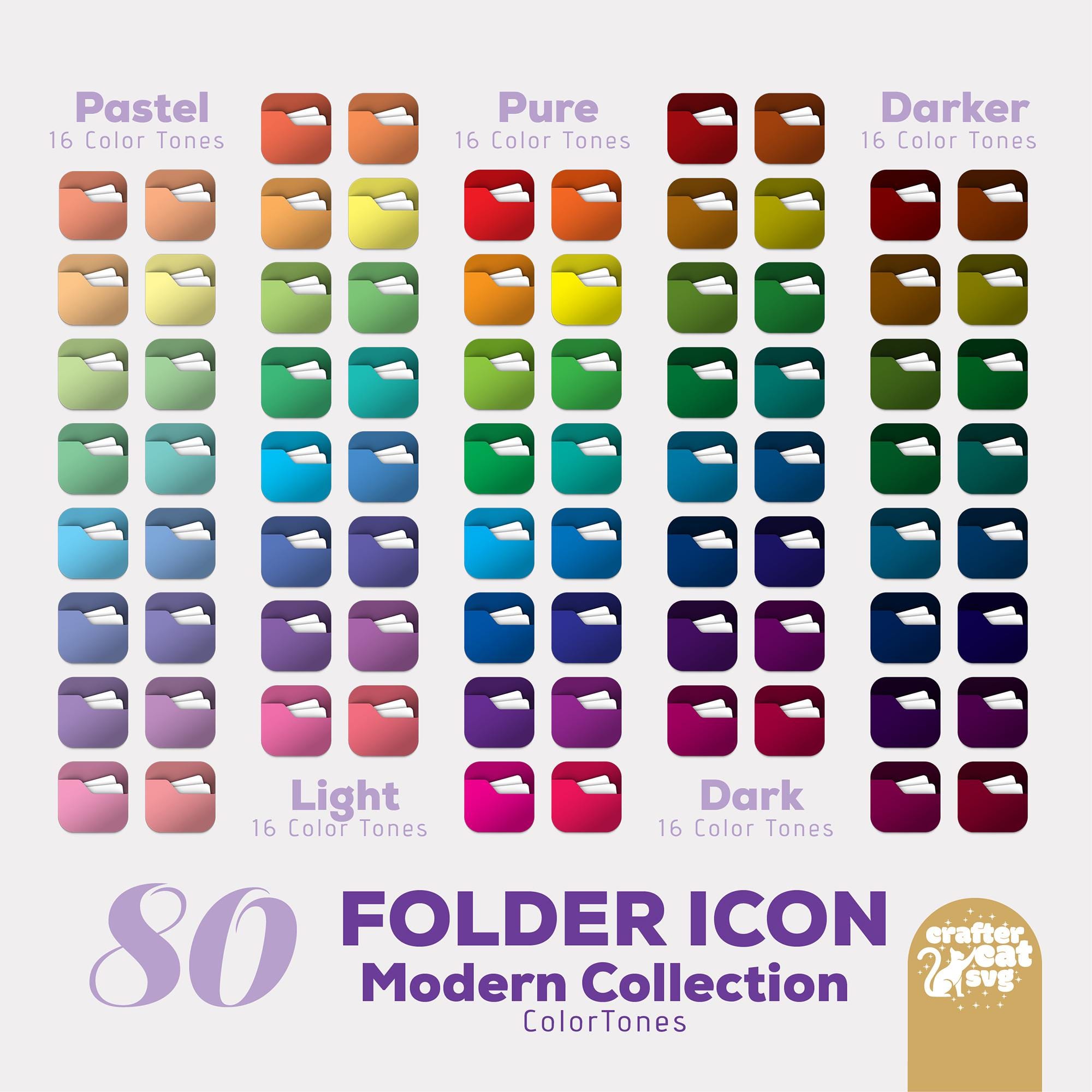 80 Colorful Folder Icons, Organize in Style, Modern Dreams: Modern ...