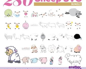 280 Sheep SVG Bundle: Cricut & Silhouette Files (Digital Download)