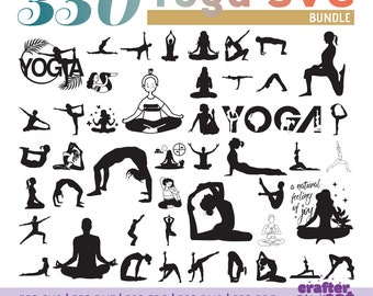 350 Yoga SVG Bundle: Zen Clipart, Vector Graphics (Digital Download)