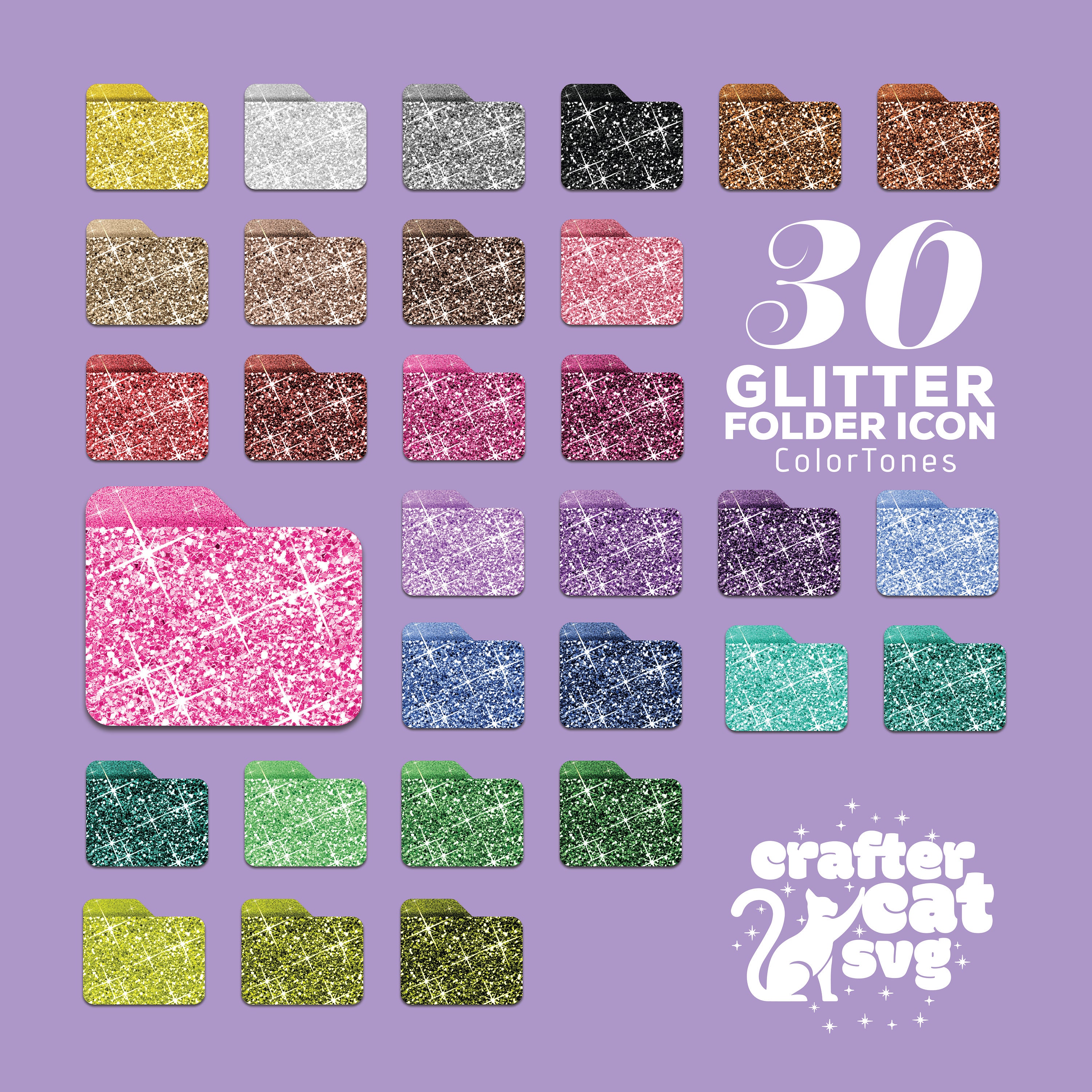 Glitter Folder Icons - Etsy UK