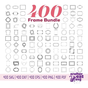 400 Floral Wreath Frame SVG Bundle: Vintage Flower Designs (Digital Download)