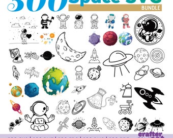 500 宇宙 SVG バンドル - 惑星バンドル - 銀河 SVG - 宇宙カット ファイル - Cricut - シルエット - Canva - 宇宙飛行士クリップアート - 科学ベクター