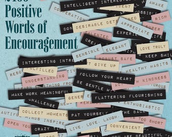 Inspirational Quote Labels: 600 Positive Journal Words (Digital Download)