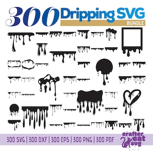 300 Paquete svg goteando - Labios rojos Svg - Goteando Svg, Dxf, Eps, Png, Pdf - Archivo de corte goteando - Silueta cricut - Vector de imágenes prediseñadas goteando