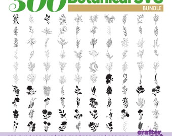 300 Botanical SVG Bundle: Floral & Flower Clipart (Commercial Use)