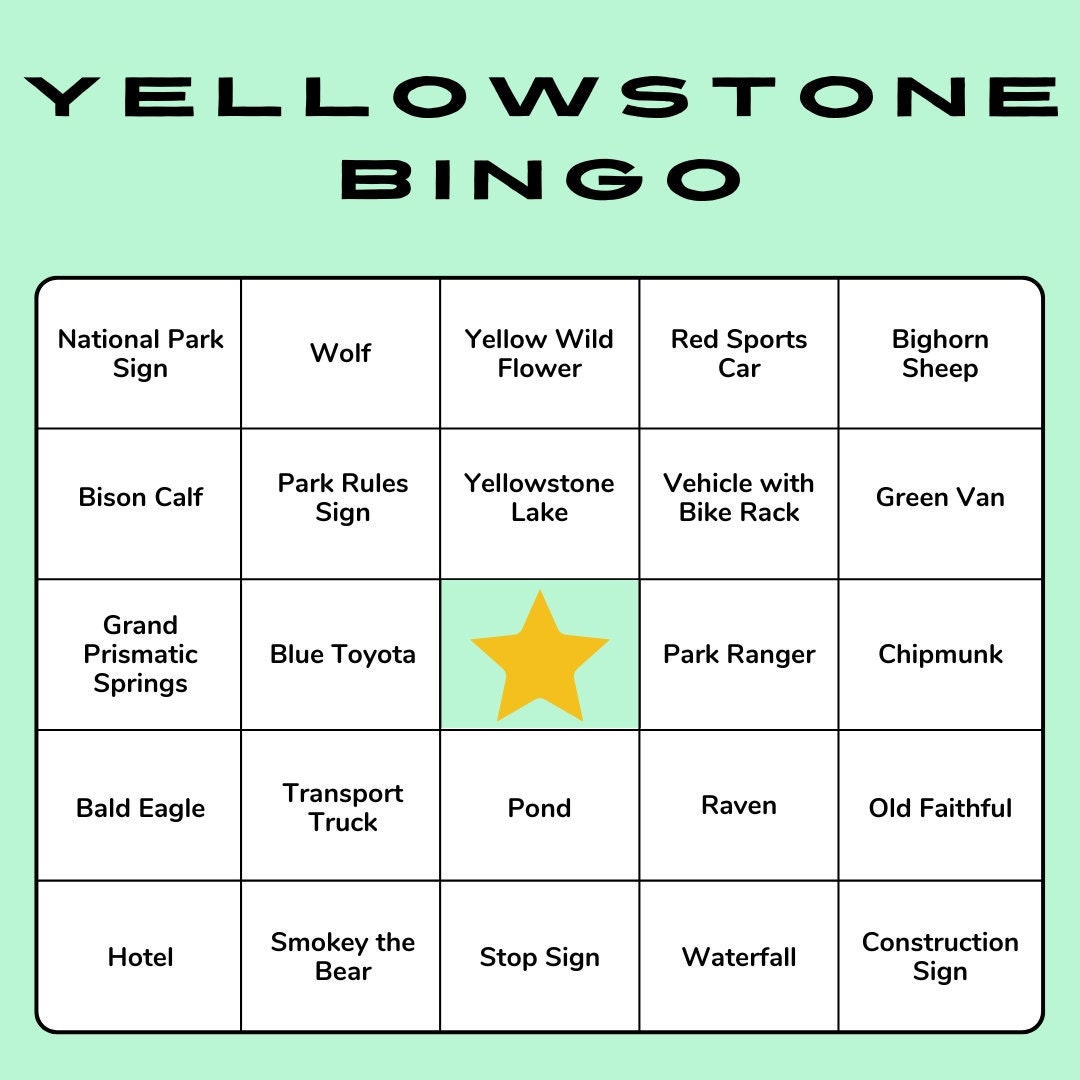 Yellowstone Bingo Etsy