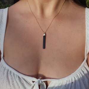 Obsidian Necklace Dainty | Vermeil Chain | 925 Sterling Silver | Protection Stone | Minimalist | Natural Gemstone Crystal | Spiritual