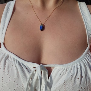 Dainty Lapis Lazuli Necklace: 18k Gold Vermeil Chain