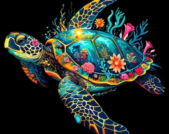 Sea Turtle PNG, Nautical Sublimation Designs, Fisherman Aesthetic Png, Beach Png, Instant DIGITAL Download,