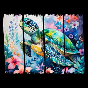 Boho Floral Sea Turtle PNG, Summer Toddler Png, Turtle Png, Beach Png, Turtle Png, Nautical Sublimation Designs, Fisherman Aesthetic Png