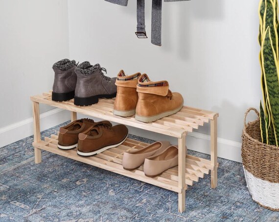 Wooden 3-tier Shoe Rack Entryway Rack Entryway Bench Shoe -  Norway