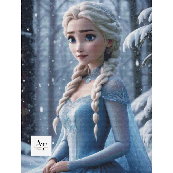 Elsa, Frozen, Frozen, Pattern for cross stitch, Cross stitch pattern, PDF, XSD, SAGA