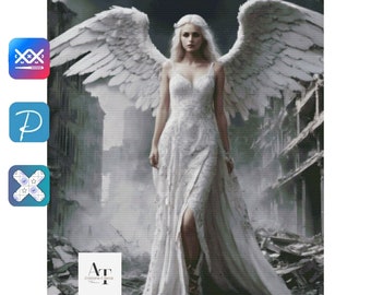 Woman Angel, Pattern for cross stitch, PDF, XSD, SAGA