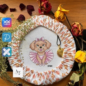 Ballerina Dog. Cross stitch pattern. PDF, XSD, SAGA image 1