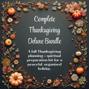 Komplett Deluxe Thanksgiving-planerare och andligt paket | Värdplanerare + Bönedagbok + Andakt + Tacksamhetsdagbok + Bokmärken