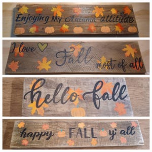 Painted Reclaimed Wood Fall Signs