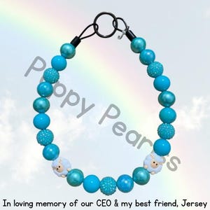 Jersey Memorial | Beaded Dog Collar, Dog Necklace, Handmade, Custom Collar, Dog Pearls, Pearl Dog Necklace